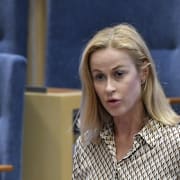 Katja Nyberg i riksdagen.