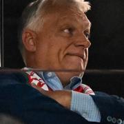 Viktor Orbán under VM-kvalmatchen mellan Ungern och Portugal i Budapest, Ungern den 9 september 2025.
