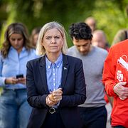 Magdalena Andersson valkampanjar i Lund, 6 september.