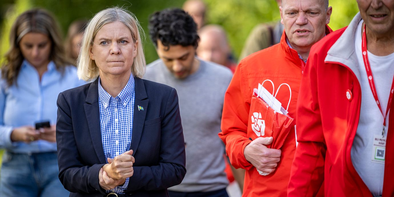 Magdalena Andersson valkampanjar i Lund, 6 september.