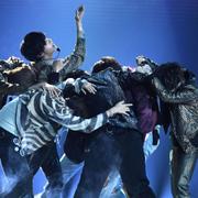 Arkivbild: BTS under en koncert i Las Vegas 2018. 