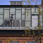 Polisens tekniker på brottsplatsen.