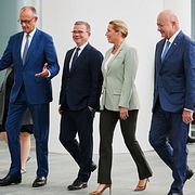 Christian Stocker, Mette Frederiksen, Petteri Orpo och Friedrich Merz.