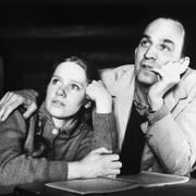 Liv Ullman och Ingmar Bergman under inspelningen av ”Persona”. 