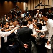 Mazdas ordförande Masamichi Kogai vid dagen presskonferens.