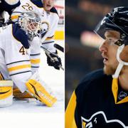 Buffalomålvakten Robin Lehner, Pittsburghs Carl Hagelin.