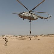 Bild från en iransk militärövning den 16 februari.