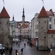 En bild på ett regnigt Tallinn. Illustrationsbild.