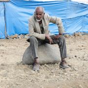 Haile Tsege, 76, lever i ett flyktingläger i TIgray.