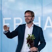 Arkivbild från 2022: Jimmie Åkesson talar på Frihamnsdagarna i Göteborg tillsammans med Jörgen Fogelklou.