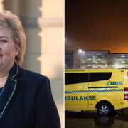 Erna Solberg /  branden på Stavanger flygplats.