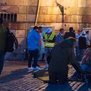 Hundratalet ensamkommande ungdomar sittstrejkar på Mynttorget i Stockholm.