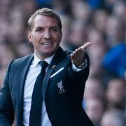 En upprörd Rodgers under matchen mot Everton.