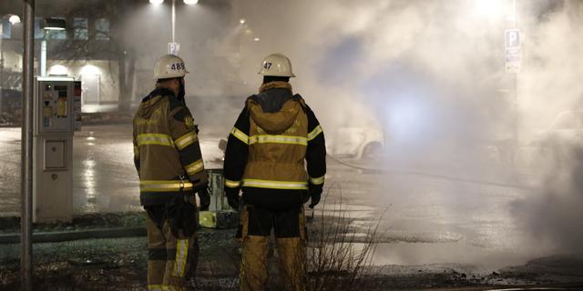 Räddningstjänsten på plats i Rinkeby på måndagen. Christine Olsson/TT / TT NYHETSBYRÅN