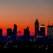 Illustrationsbild: Vy över Frankfurt skyline. 