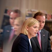 Magdalena Andersson och Stefan Löfven (S). 