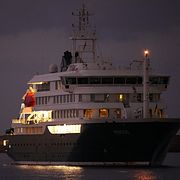 Fartyget MV Hondius utanför Teneriffas kust.