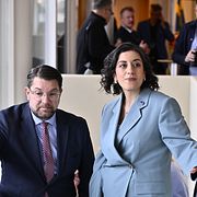 Liberalernas partiledare Simona Mohamsson och Sverigedemokraternas Jimmie Åkesson.