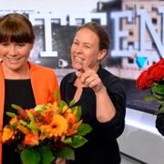 Åsa Romson, Maria Wetterstrand och Stefan Löfven inför valet 2014.