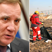 Statsminister Stefan Löfven (S)/platsen där planet kraschade.