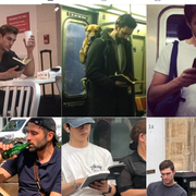 Bilder från instagramkontot Hot dudes reading.