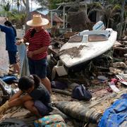 Ett hus vid Kamala beach i Thailand som förstördes i tsunamin. 