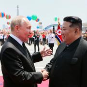 Rysslands President Vladimir Putin och Nordkoreas ledare Kim Jong Un.