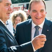 Tysklands vicekansler Sigmar Gabriel och Stefan Löfven.