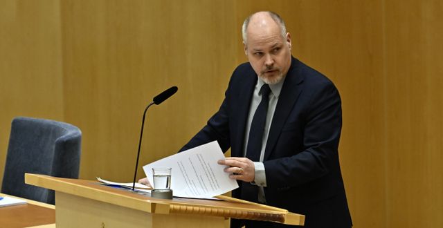  Morgan Johansson (S) då riksdagen debatterar och röstar om svenskt Natomedlemskap. Jonas Ekströmer/TT