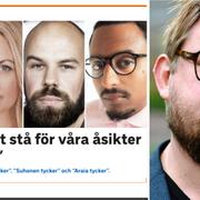 Marcus Birro, Rebecca Weidmo Uvell, Daniel Suhonen och Araia Ghirmai Sebhatu är SVT Opinions nya bloggare. Fredrik Virtanen, arkivbild.