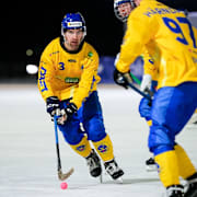Simon Blomqvist i matchen mot Ungern. 