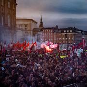 Demonstration mot regeringen, 5 februari. 