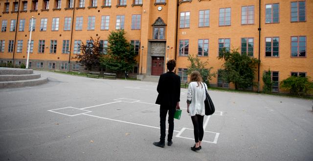 Skolgård framför Mälarhöjdens skola.  JESSICA GOW / TT / TT NYHETSBYRÅN