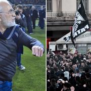 Paoks ägare Ivan Savvidis/Lagets fans efter matchen. 