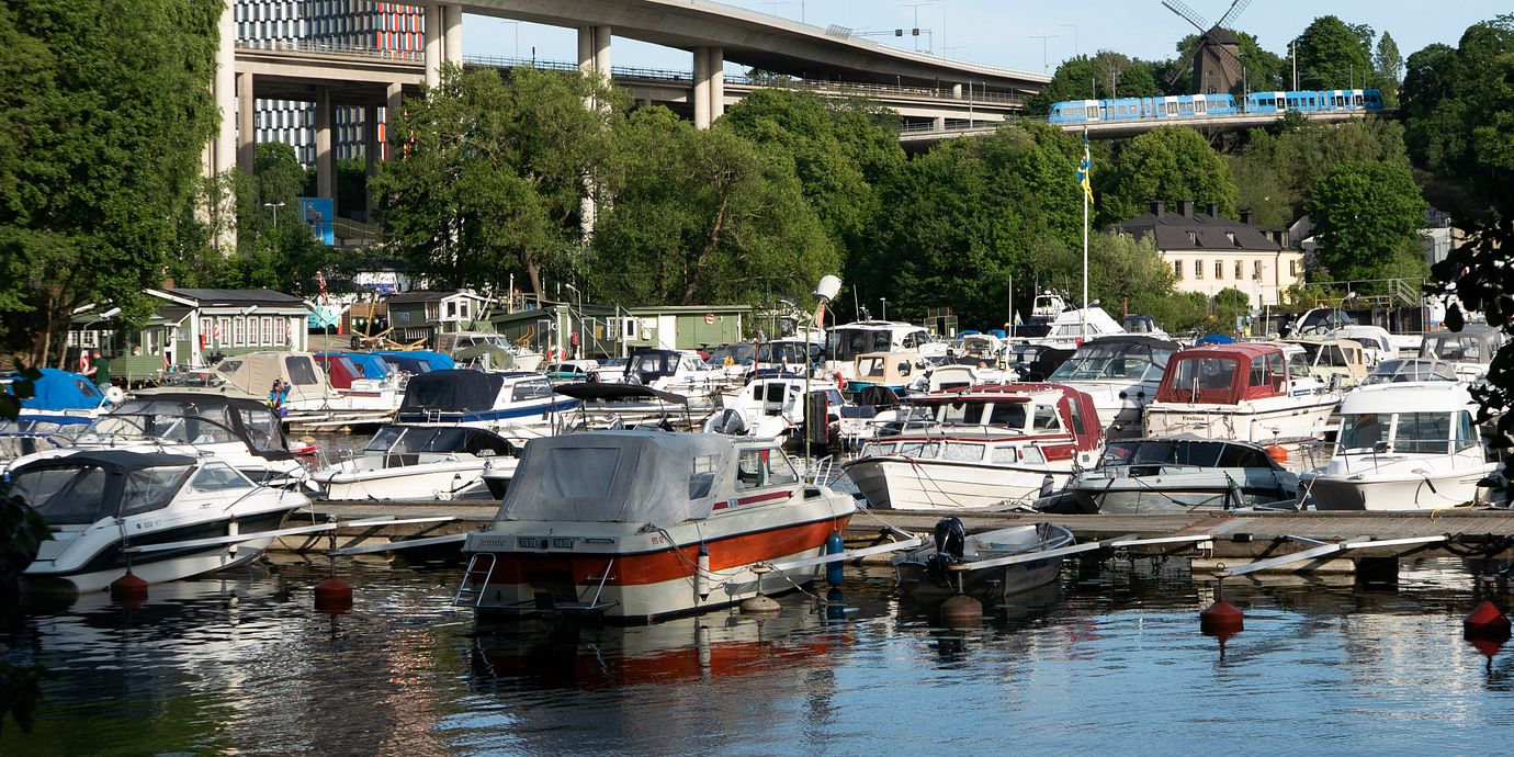 Fritidsbåtar vid Eriksdals Motorbåtsklubb på Södermalm. Illustrationsbild.
