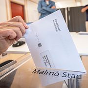 Förtidsröstning på Malmö Centralstation i slutet av augusti.