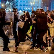 Poliser och demonstranter drabbar samman i Madrid på onsdagen