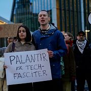 Demonstration i Norge mot Palantir 