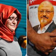 Khashoggis fästmö Hatice Cengiz, Khashoggi på flygblad, Mohammed bin Salman.