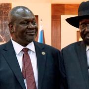 Rebelledaren Riek Machar och president Salva Kiir.