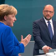 Merkel och Schulz under valrörelsen