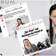 Greta Thunberg i Davos - internationella mediers artiklar om henne. 