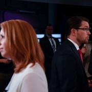 C-ledaren Annie Lööf och SD:s Jimmie Åkesson. 