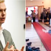 Gustav Fridolin. En friskola. Arkivbilder.