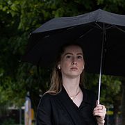 Arkivbild: Regnoväder vid Kungsportsplatsen i Göteborg i juli 2025.
