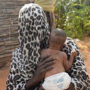 Sudanesisk kvinna i flyktingläger i Tchad i oktober. 