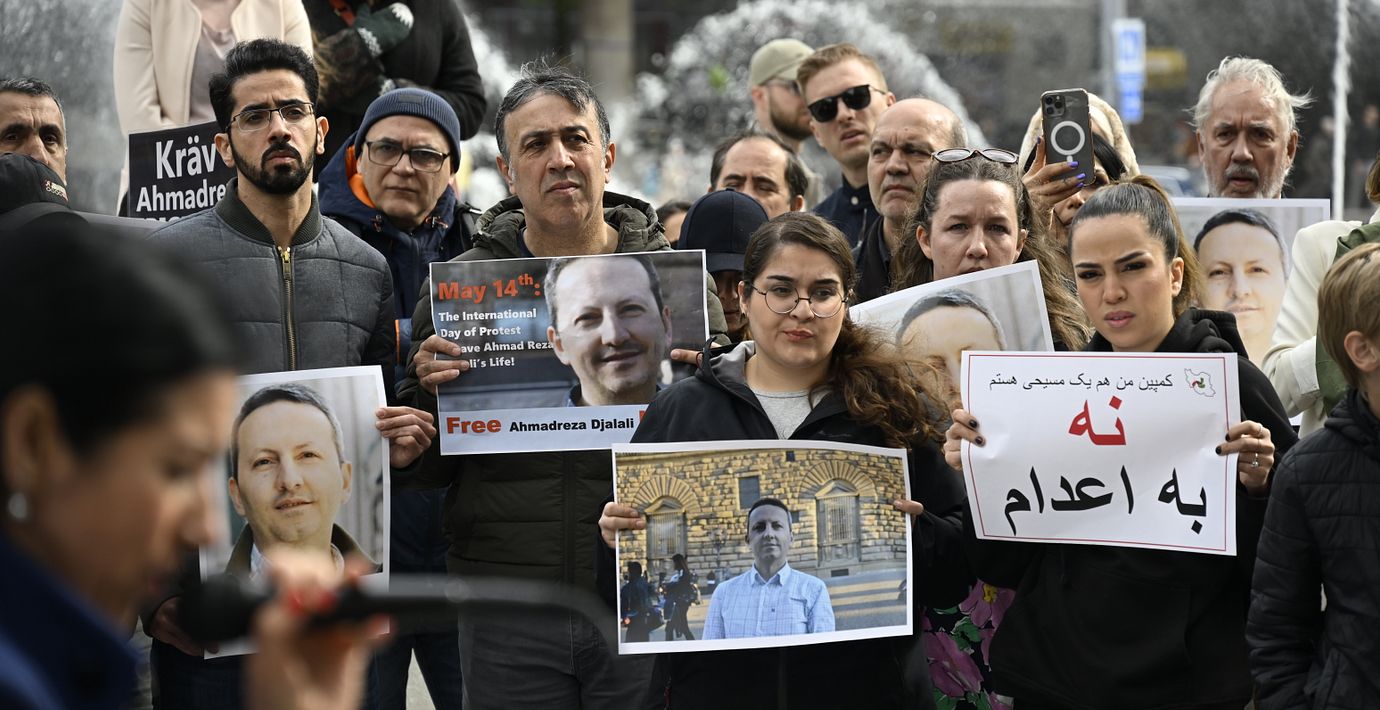 Demonstration i Stockholm till stöd för Djalali, arkivbild från 2022.