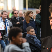 Manifestation mot nazism på Gustav Adolfs torg i Göteborg på fredagen. Till höger: Ann-Sofie Hermansson. 