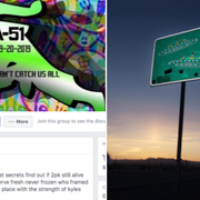 Facebookgruppen (v) och Extraterrestrial Highway i Nevada som går längs med Area 51:s östra sida (h).