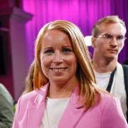 Annie Lööf efter partiledardebatt i Aftonbladet.